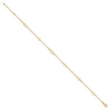 14K Polished Heart Links and Chain 9 inch Plus 1 inch Extender - Total 10 inch Anklet