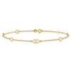 14K Polished Heart Links and Chain 9 inch Plus 1 inch Extender - Total 10 inch Anklet