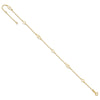 14K Polished Heart Links and Chain 9 inch Plus 1 inch Extender - Total 10 inch Anklet