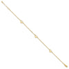 14K Polished Heart-in-Heart Links 3-Station 9 inch Plus 1 inch Extender - Total 10 inch Anklet