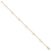 14K Two-tone Polished Open Hearts 5-Station 9 inch Plus 1 inch Extender - Total 10 inch Anklet