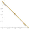 14K Polished Infinity and Beads 9 inch Plus 1 inch Extender - Total 10 inch Anklet