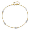 14K Two-tone Polished Infinity 5-Station 9 inch Plus 1 inch Extender - Total 10 inch Anklet