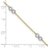 14K Two-tone Polished Infinity 5-Station 9 inch Plus 1 inch Extender - Total 10 inch Anklet