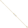 14K Two-tone Polished Three Cut-out Flowers 9 inch Plus 1 inch Extender - Total 10 inch Anklet