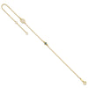 14k Leaf and Glass Eye Bead 9 inch Plus 1 inch Extender Total 10 inch Anklet
