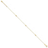 14K Mirror Beads 3-Station 9 inch Plus 1 inch Extender - Total 10 inch Anklet