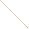 14K Fancy Filigree Link 5-Station 9 inch Plus 1 inch Extender Total 10 inch Anklet
