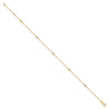 14K Bezel-set CZ 5-Station 9 inch Plus 1 inch Extender - Total 10 inch Anklet