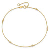 14K Bezel-set CZ 5-Station 9 inch Plus 1 inch Extender - Total 10 inch Anklet