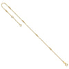 14K Bezel-set CZ 5-Station 9 inch Plus 1 inch Extender - Total 10 inch Anklet