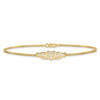 14k Polished Filigree Heart and Bismark Chain 10 inch Anklet
