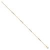 14K Two-tone Diamond-cut Beaded 4-Station 9 inch Plus 1 inch Extender - Total 10 inch Anklet