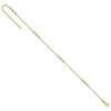 14K Two-tone Diamond-cut Beaded 4-Station 9 inch Plus 1 inch Extender Total 10 inch Anklet