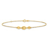 14K Fancy Mariner Link 9 inch Plus 1 inch Extender - Total 10 inch Anklet