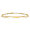 14K Polished Fancy Dangles 9 inch Plus 1 inch Extender Total 10 inch Anklet