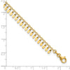 14K Polished Fancy Dangles 9 inch Plus 1 inch Extender Total 10 inch Anklet