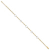 14K Two-tone 5 Hearts and Paperclip Links 9 inch Plus 1 inch Extender - Total 10 inch Anklet