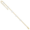 14K Two-tone 5 Hearts and Paperclip Links 9 inch Plus 1 inch Extender Total 10 inch Anklet
