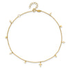 14K Polished Dangle Crosses and Circles 9 inch Plus 2 in Extender - Total 11 inch Anklet