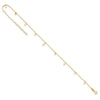 14K Polished Dangle Crosses and Circles 9 inch Plus 2 in Extender - Total 11 inch Anklet