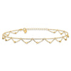 14K Diamond-cut Fancy Beaded 10 inch Plus 1.5 inch Extender - Total 11.5 inch Anklet