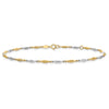 14K Two-tone Diamond-cut Infinity Link 9 inch Plus 1 inch Extender Total 10 inch Anklet