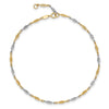 14K Two-tone Diamond-cut Infinity Link 9 inch Plus 1 inch Extender Total 10 inch Anklet