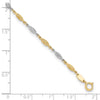 14K Two-tone Diamond-cut Infinity Link 9 inch Plus 1 inch Extender Total 10 inch Anklet