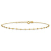 14K Diamond-cut Bead and Chain 9 inch Plus 0.75 inch Extender - Total 9.75 inch Anklet