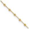 14K Diamond-cut Bead and Chain 9 inch Plus 0.75 inch Extender - Total 9.75 inch Anklet