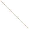 14K Two-tone Diamond-cut Bead 10 inch Plus 1 inch Extender - Total 11 inch Anklet