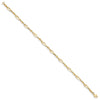14k Polished Twisted Oval and Mirror Beads 9 inch Anklet