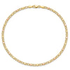 14k Polished and Satin Rose-plated X-and-Heart 10 inch Anklet