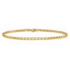 14k Polished Double-Sided Heart Solid 3mm Double Link 8 inch Charm Bracelet