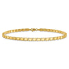 14k Polished Double-Sided Hearts Double Link 10 inch Anklet