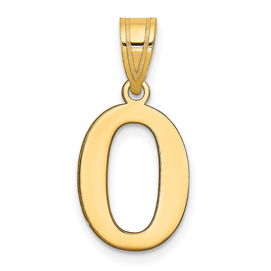 14k Polished Number 0 Pendant