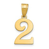 14k Polished Number 2 Pendant