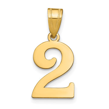 14k Polished Number 2 Pendant