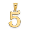 14k Polished Number 5 Pendant