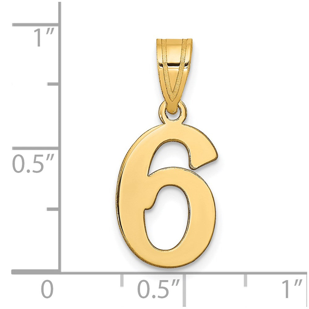 14k Polished Number 6 Pendant