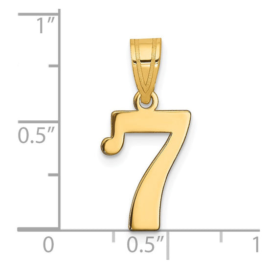 14k Polished Number 7 Pendant