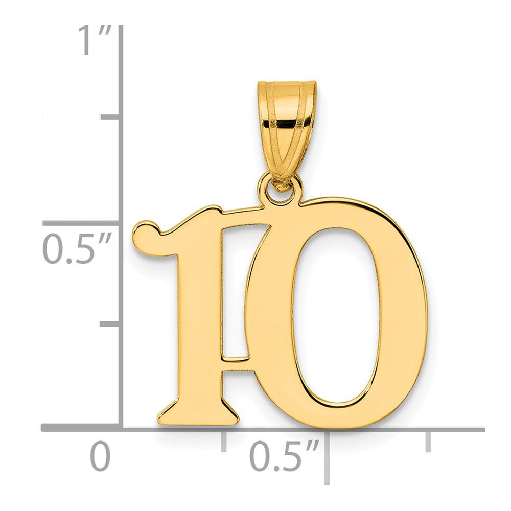 14k Polished Number 10 Pendant