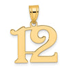 14k Polished Number 12 Pendant