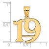 14k Polished Number 19 Pendant