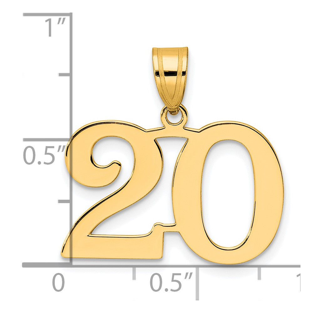 14k Polished Number 20 Pendant