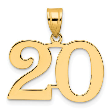 14k Polished Number 20 Pendant