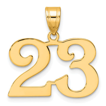 14k Polished Number 23 Pendant