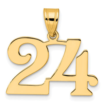 14k Polished Number 24 Pendant