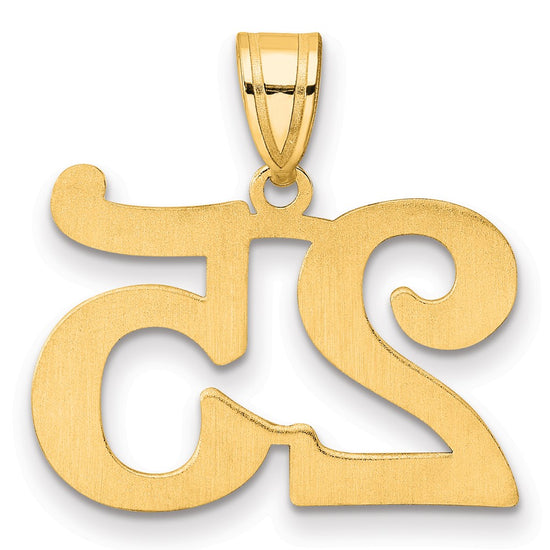 14k Polished Number 25 Pendant